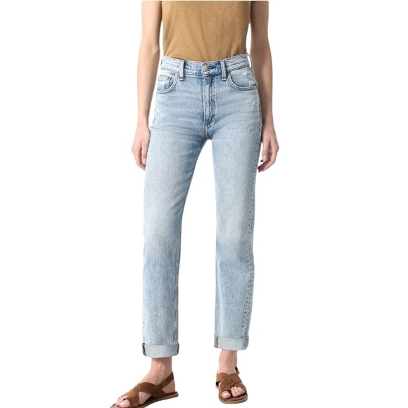 RAG & BONE RISA MID RISE BOYFRIEND JEANS Button Fly Mid-Rise Raw Cuff He… - Picture 5 of 16